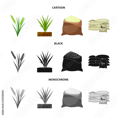 Vector design of crop and ecological icon. Set of crop and cooking stock symbol for web.