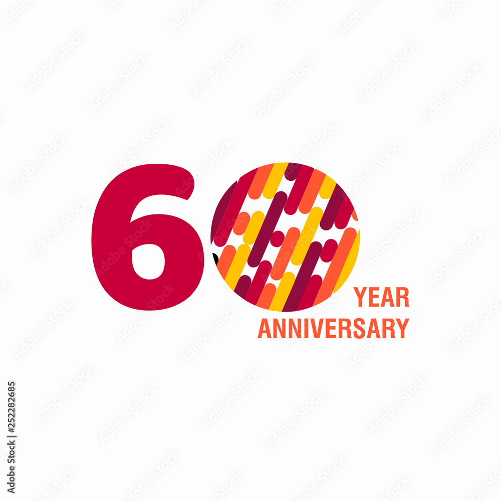Fototapeta premium 60 Year Anniversary Purple Vector Template Design Illustration