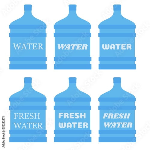 set fresh water in a big plastic bottle for the cooler vector illustration