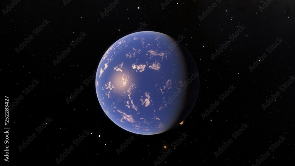 Obraz premium Exoplanet 3D illustration Second Earth (Elements of this image furnished by NASA)