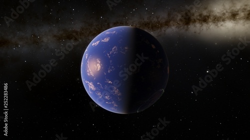 Exoplanet 3D illustration Second Earth (Elements of this image furnished by NASA)