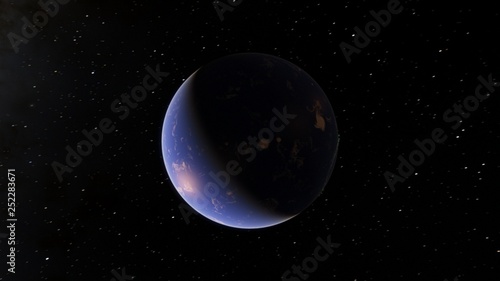 Exoplanet 3D illustration Second Earth (Elements of this image furnished by NASA)