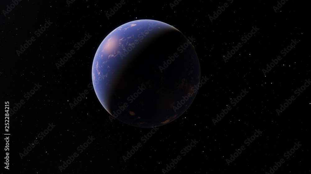 Obraz premium Exoplanet 3D illustration Second Earth (Elements of this image furnished by NASA)