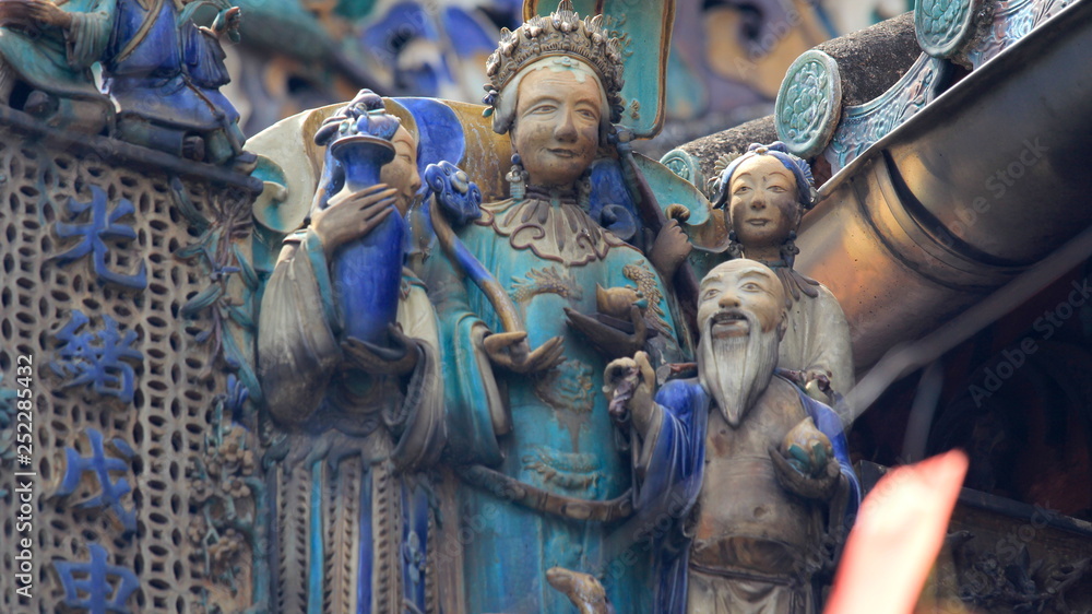 Fototapeta premium Stone carvings in temple, Ho Chi Minh City, Vietnam 