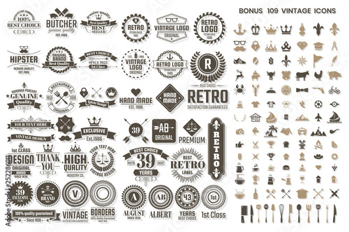 Vintage Retro Vector Logo for banner, poster, flyer