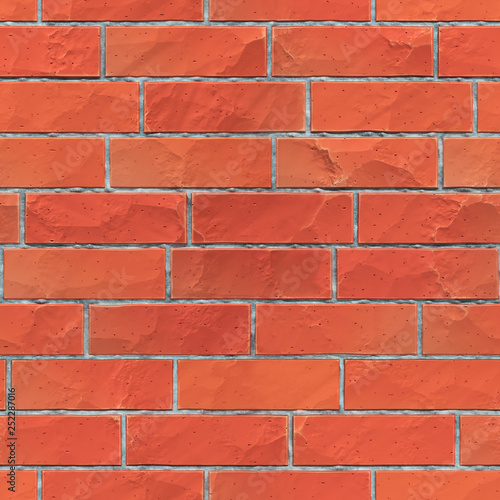 Seamless texture of red grunge brickwall. 3d render