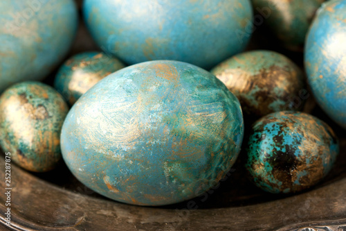 Colorful easter eggs, spring holiday background
