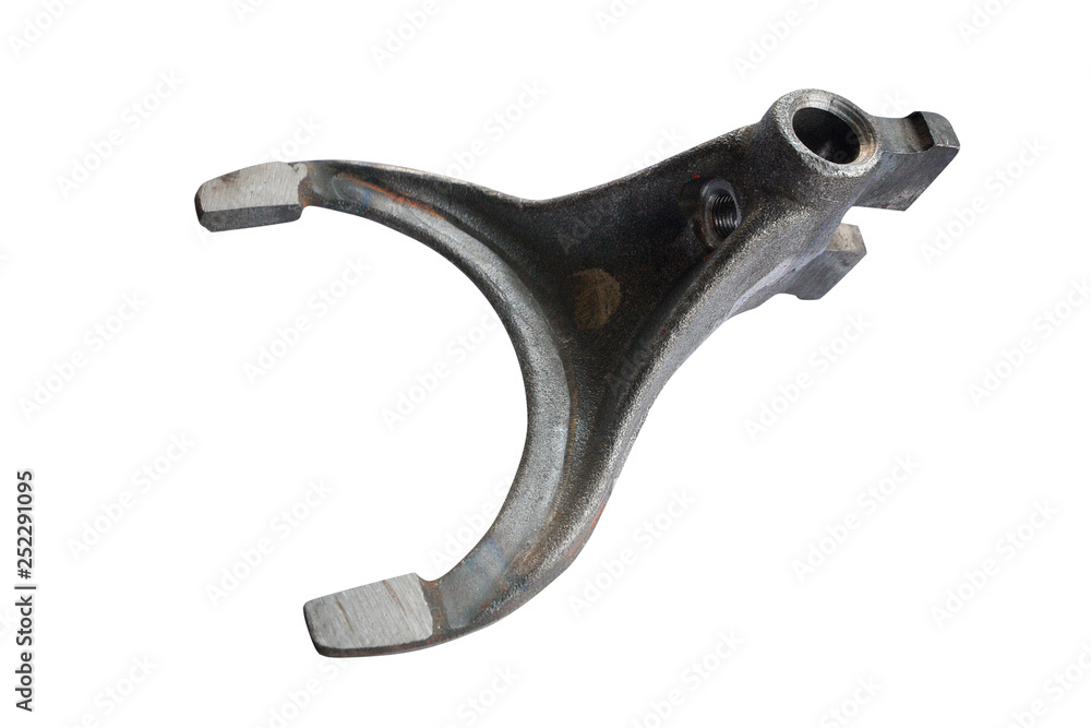 car gearbox gear shift fork isolated on white background car gearbox gear shift fork isolated on white background