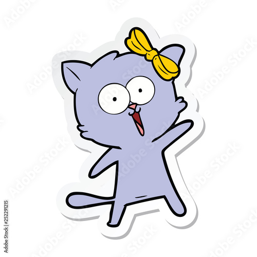 sticker of a cartoon cat