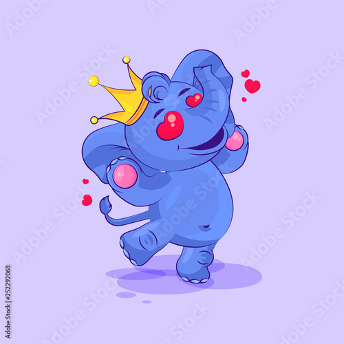 elephant calf in love flying with hearts