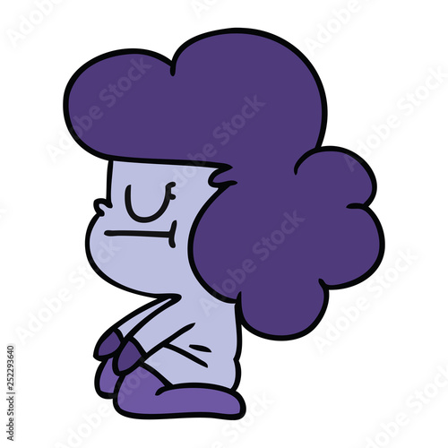 cartoon of a kawaii alien girl