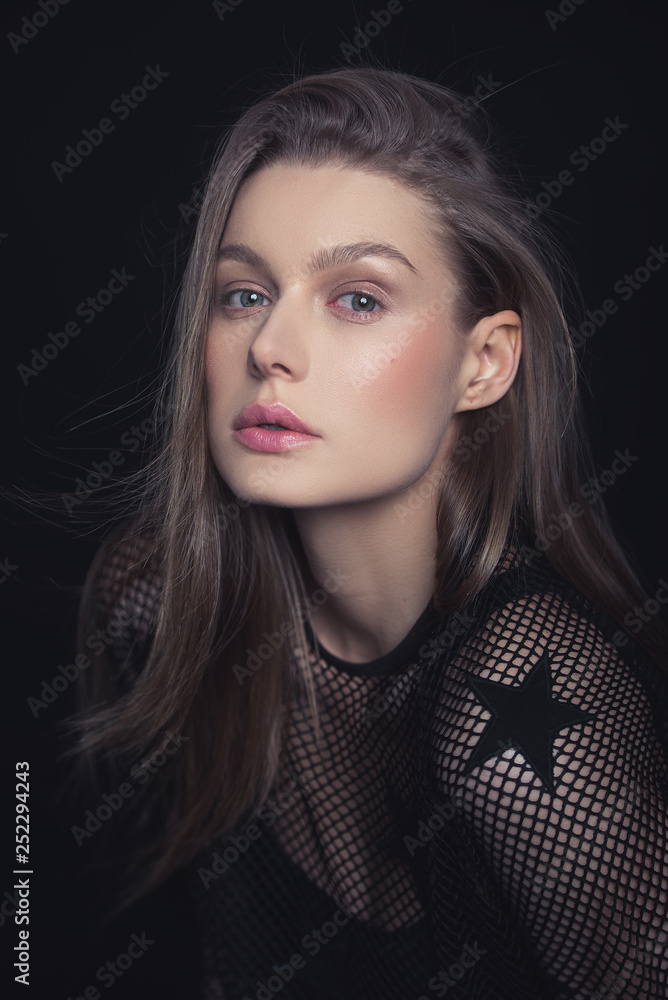 Young Slavic girl. Brown hair. Without makeup. Clear skin. beauty Young Slavic girl. Brown hair. Without makeup. Clear skin. beauty