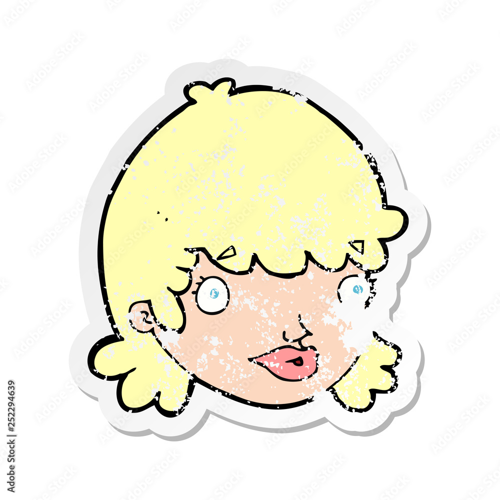 retro distressed sticker of a cartoon doodle retro distressed sticker of a cartoon doodle