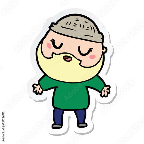 sticker of a cartoon man with beard