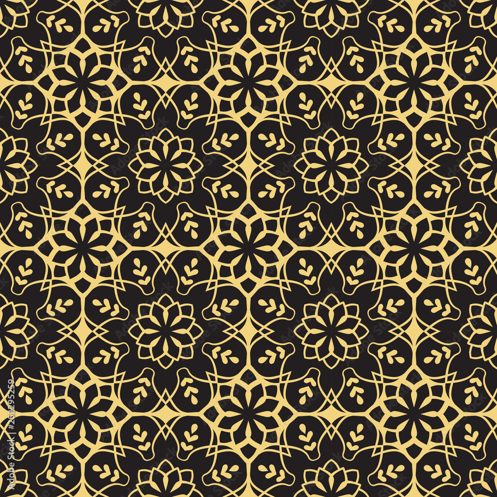 Gold color seamless geometric pattern