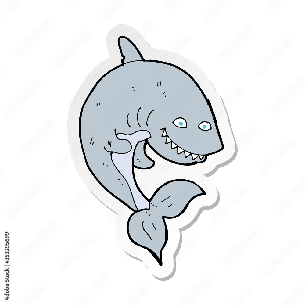 Naklejka premium sticker of a cartoon shark