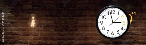 Wallpaper Mural Daylight Saving Time. DST. Wall Clock going to winter time. Turn time forward. Torontodigital.ca