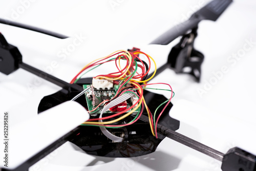 Installation of flying drone at home.