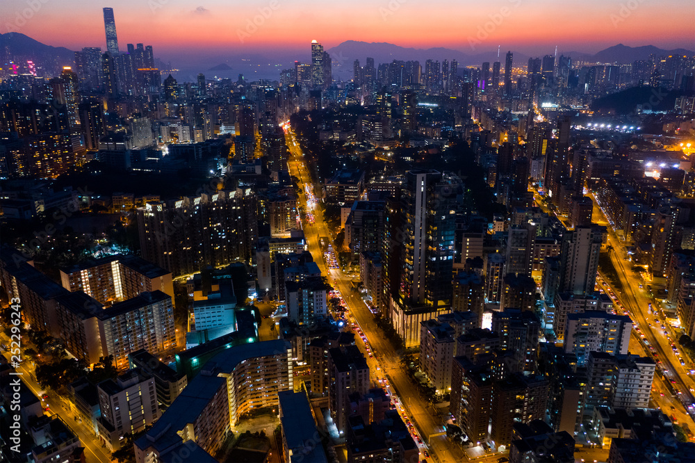 Top view of Hong Kong old town