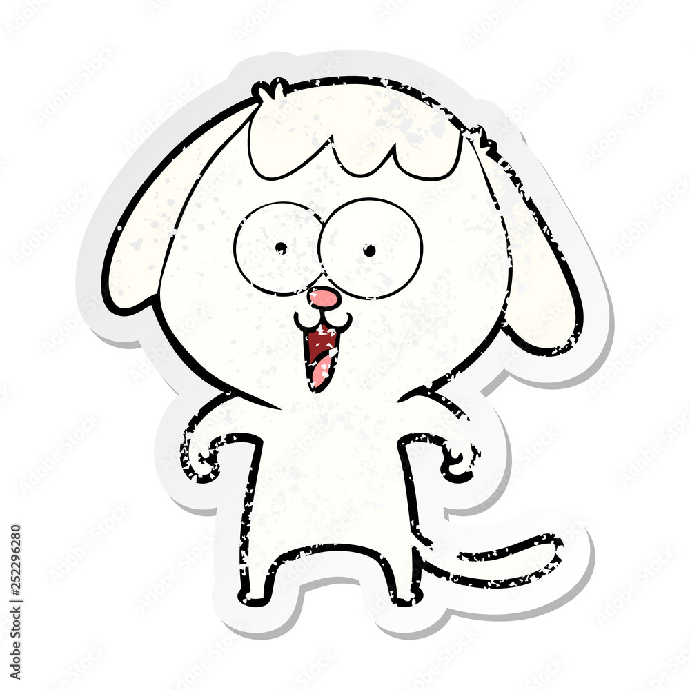 Fototapeta premium distressed sticker of a cute cartoon dog