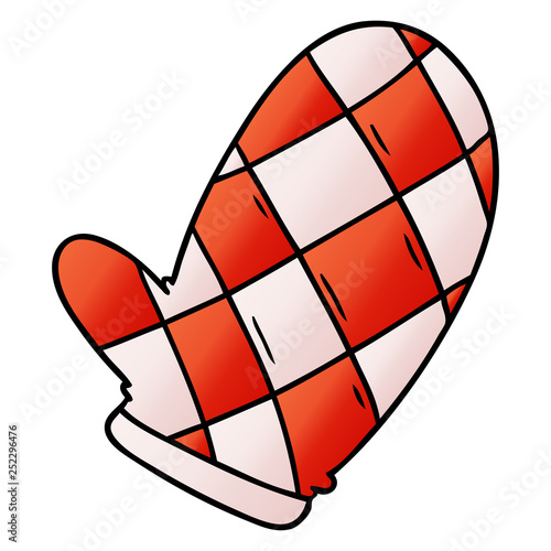 gradient cartoon doodle of an oven glove