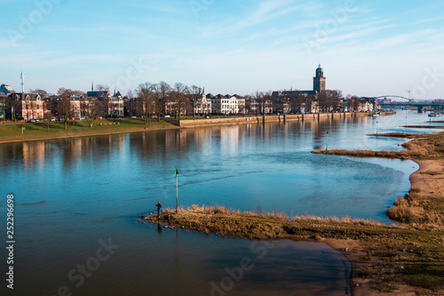 Deventer city view at the river the IJssel, province Overijssel the Netherlands