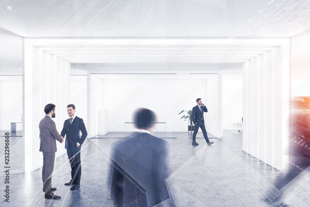 Fototapeta premium People in white manager office interior