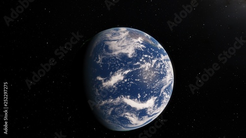 Planet Earth from space 3D illustration orbital view  our planet from the orbit  world  ocean  atmosphere  land  clouds  globe  Elements of this image furnished by NASA 