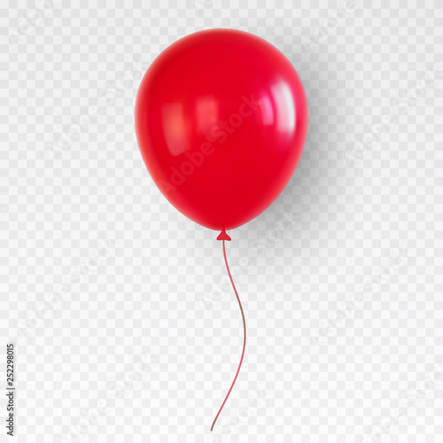 Tela Red helium balloon. Birthday baloon flying for party.