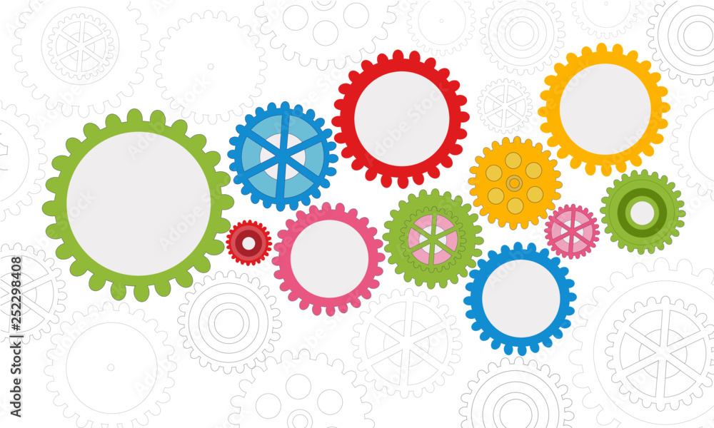 Colorful Gears Business Life Concept - Illustration Colorful Gears Business Life Concept - Illustration