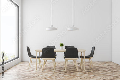 White dining room interior