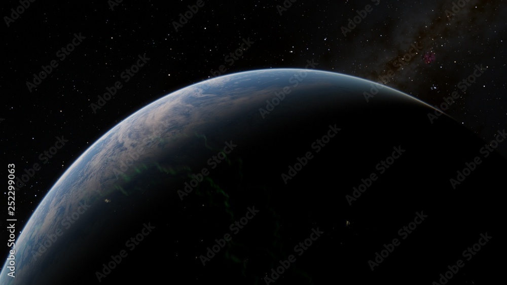 Planet Earth from space 3D illustration orbital view, our planet from the orbit, world, ocean, atmosphere, land, clouds, globe (Elements of this image furnished by NASA) Planet Earth from space 3D illustration orbital view, our planet from the orbit, world, ocean, atmosphere, land, clouds, globe (Elements of this image furnished by NASA)
