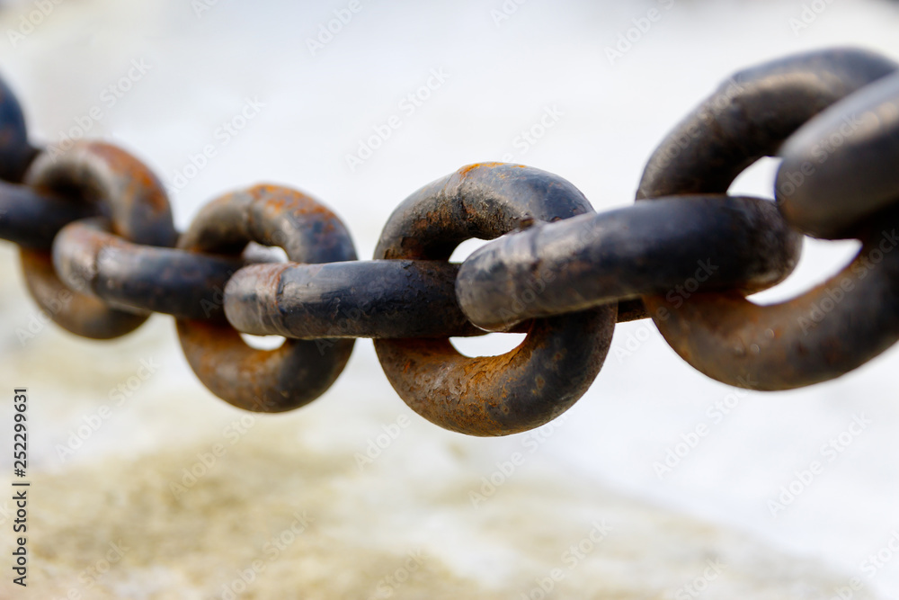 close up shot to a stretched chain close up shot to a stretched chain