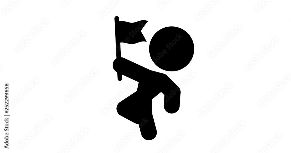 Loop animation of icon with flag Loop animation of icon with flag