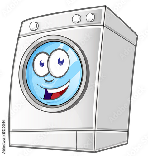 Cartoon washing machine. Vector clip art illustration with simple gradients