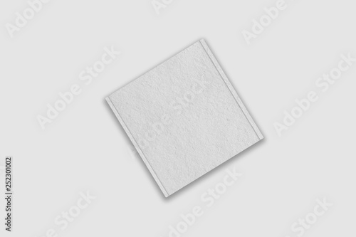 Cardboard Pizza Box mock-up isolated on soft gray background.Cardboard package.High resolution photo.