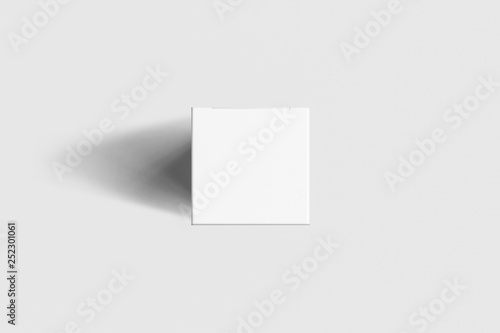 White cardboard box mock-up isolated on soft gray background.Cardboard package.High resolution photo. © sabir