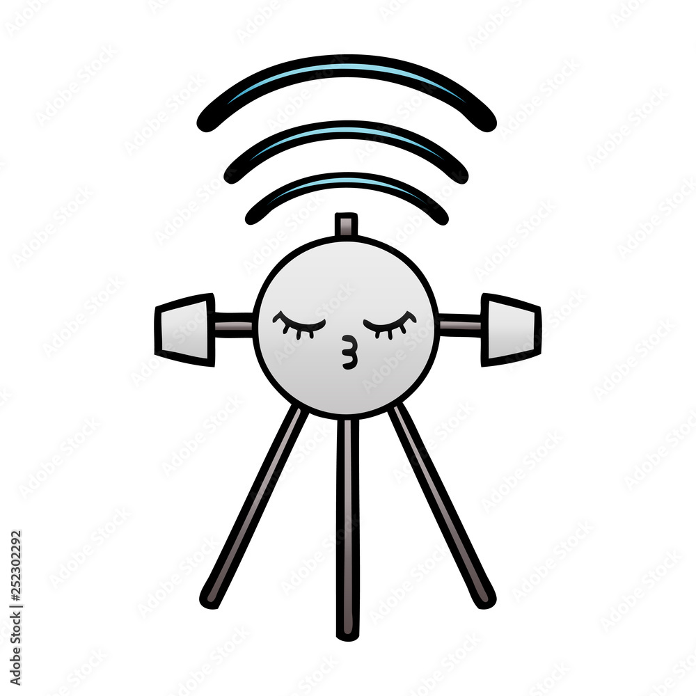 gradient shaded cartoon satellite