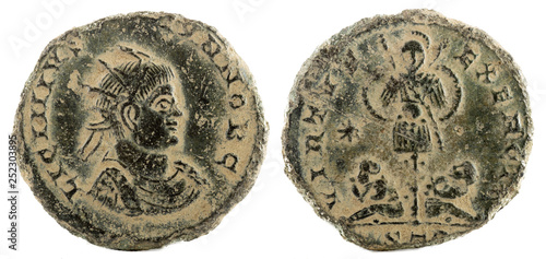 Ancient Roman copper coin of Emperor Licinius II.