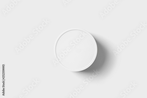 Top view Brown Glass Jar With Plastic Lid. Mock up brown glass jar for cream  gel  pill  chemical  pharmacy bottle.High resolution photo. 