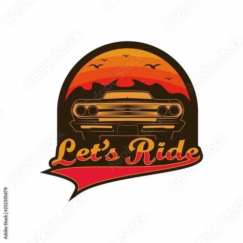 lets ride vintage amazing design for your company or brand 