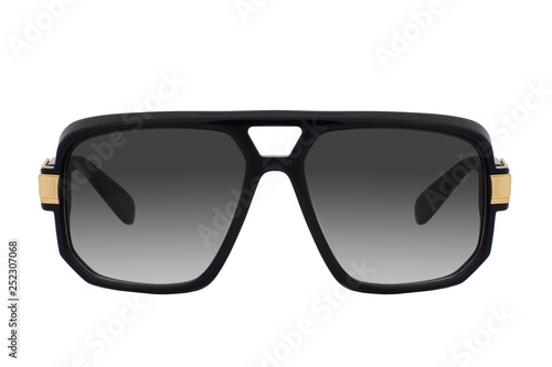 Black sunglasses with Black Gradient Lens isolated on white background