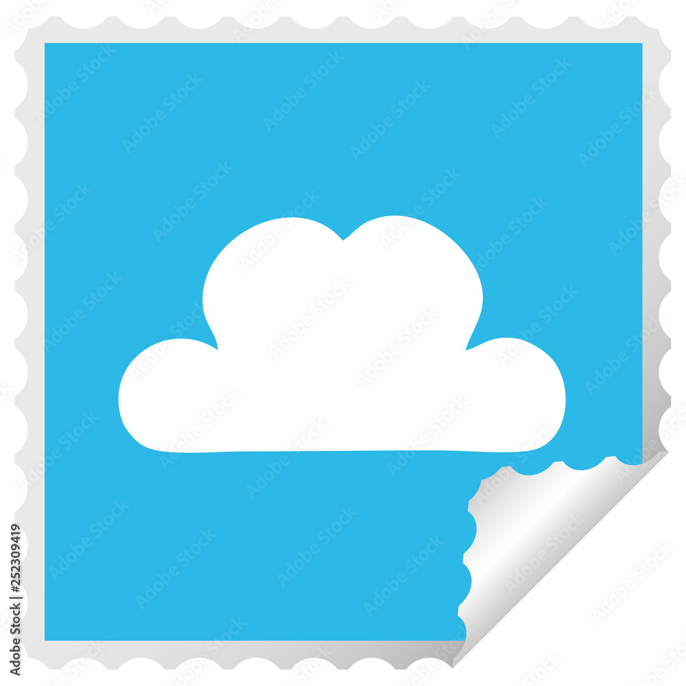 square peeling sticker cartoon snow cloud square peeling sticker cartoon snow cloud
