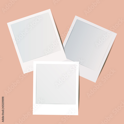 Blank Retro foto frame Collection with shadow
