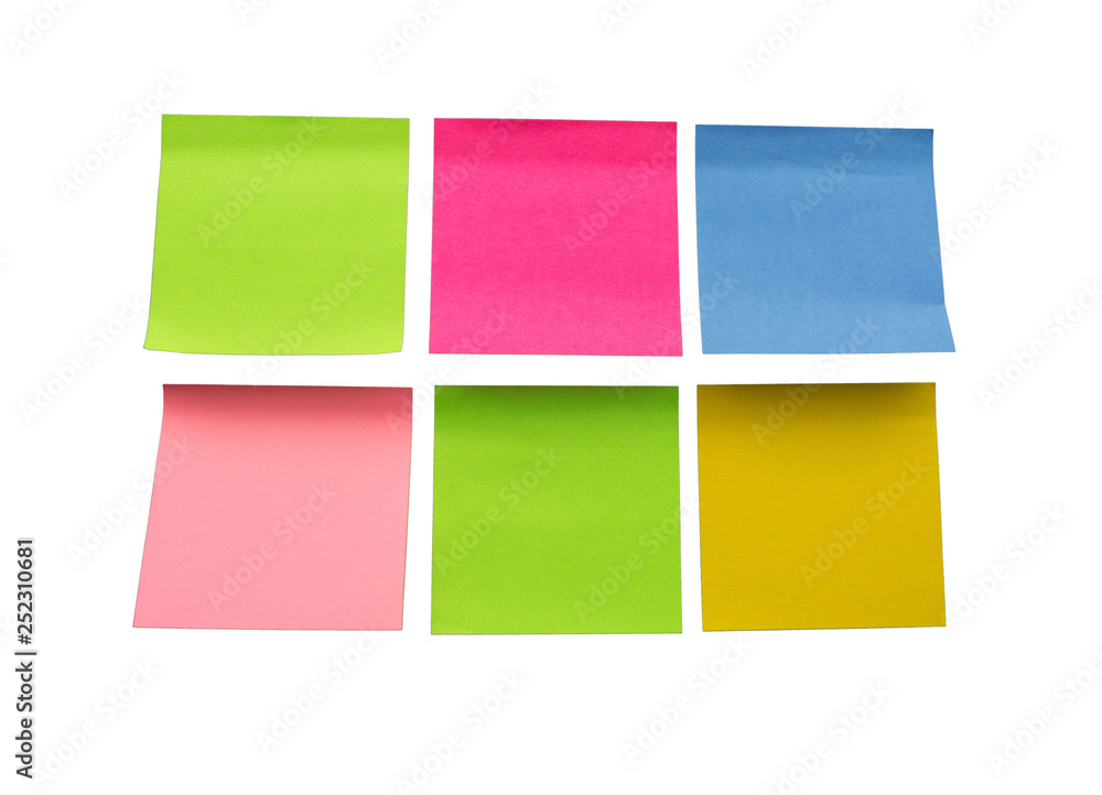 Colorful  blank sticky notes. Memo stick or post note