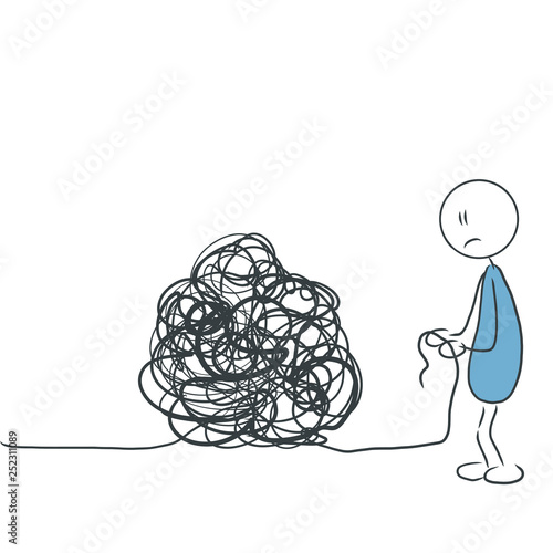 Figur verzweifelt, Figur entknotet Chaos
