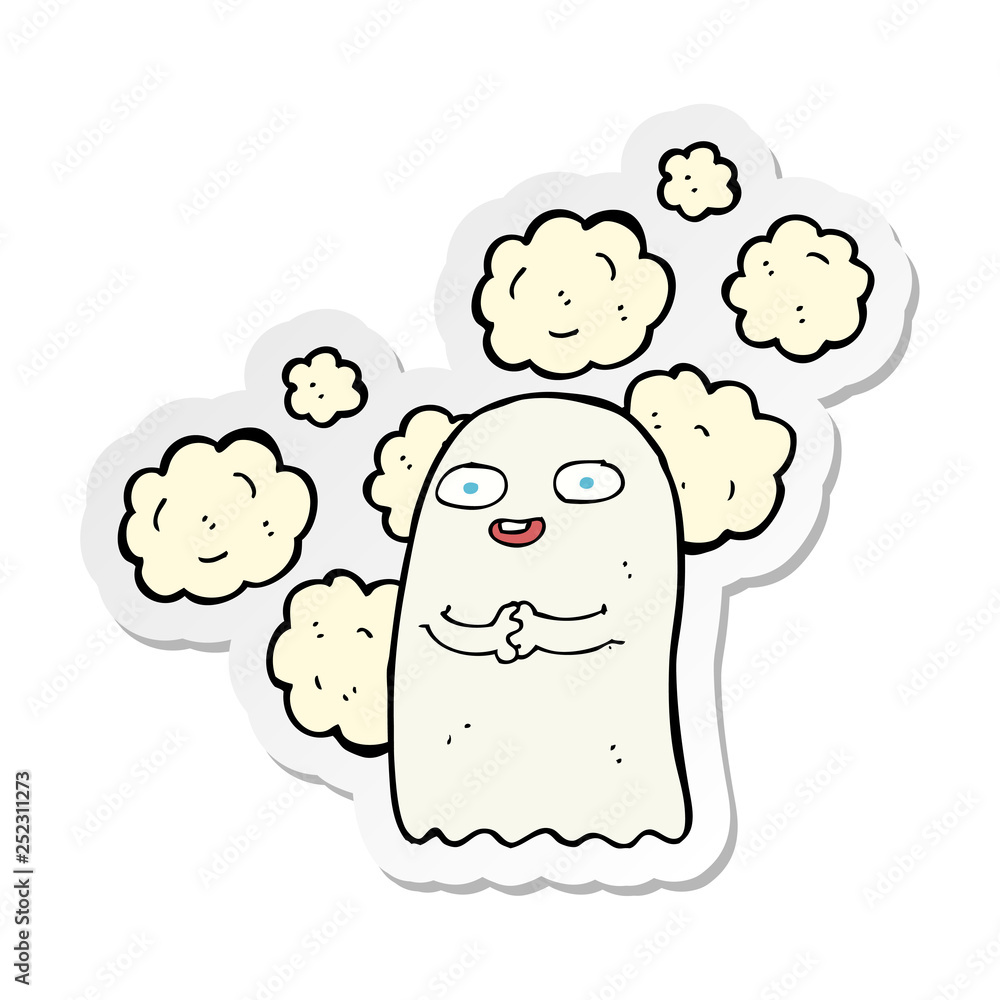 sticker of a cartoon ghost sticker of a cartoon ghost