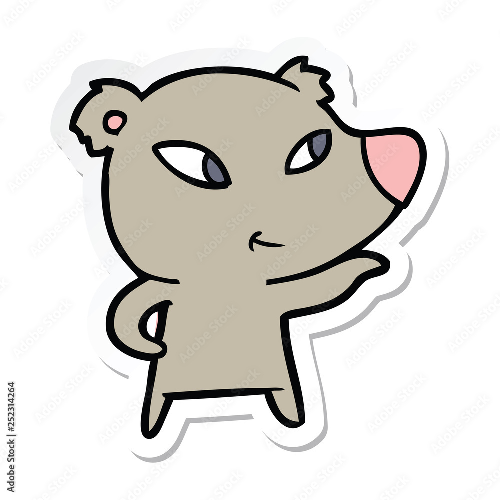 sticker of a cute cartoon bear sticker of a cute cartoon bear