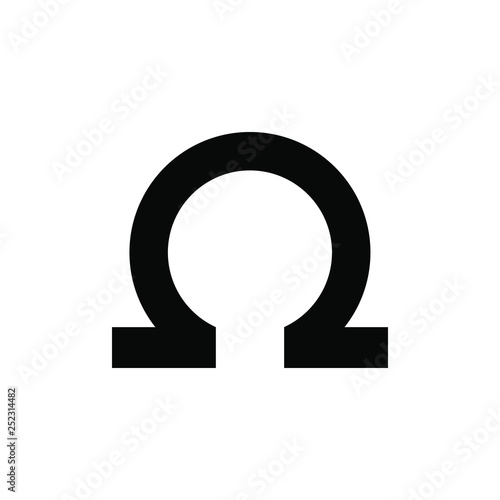 omega icon, omega symbol. vector.