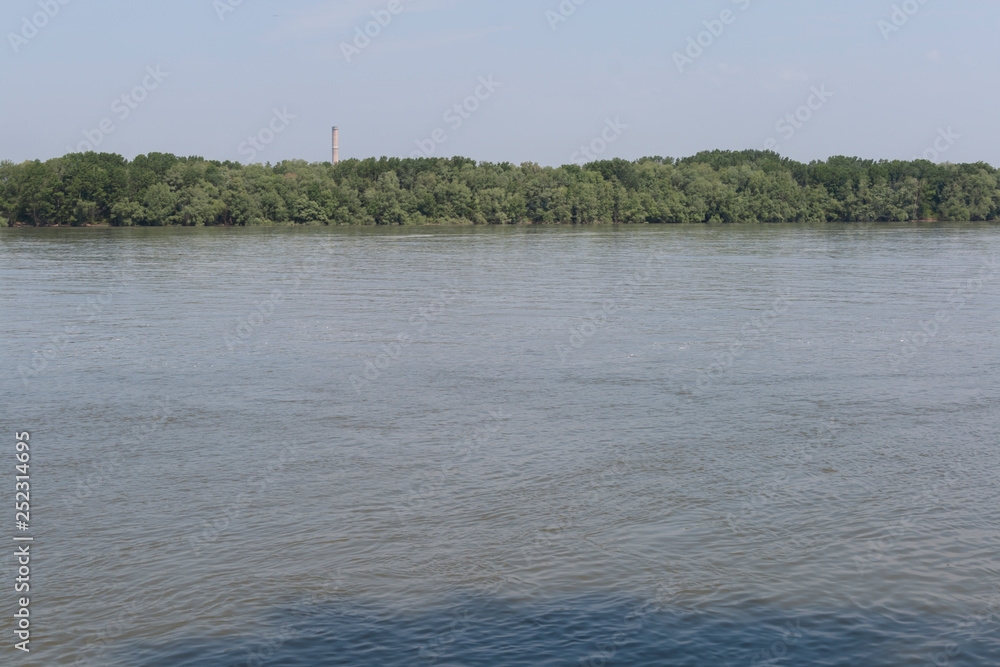 The Danube River passing through the city of Ruse, Bulgaria